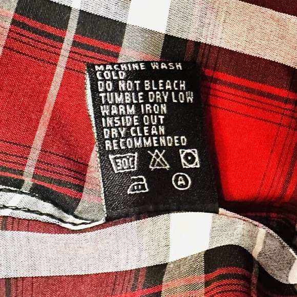 NWT EIGHTY EIGHT Men Long Sleeve Button Down Red White Plaid Dress Shirt Size L - Picture 9 of 9